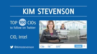 OLIVER BUSSMANN
@obussmann
CIO, UBS
TOP 100 CIOs
to follow on Twitter
 