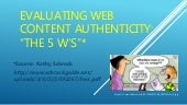 Evaluating web content authenticity