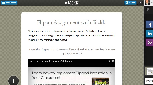 Tackk Example easy free flipped content creation